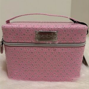 Bebe Pink Cosmetic Bag with Silver Accents